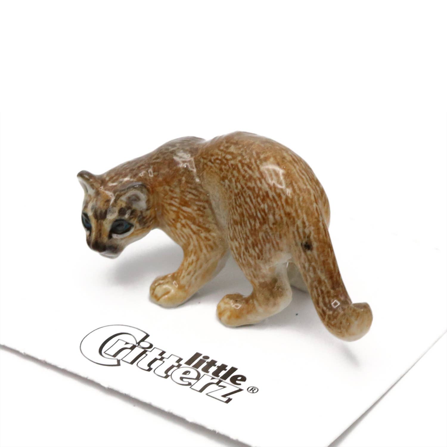 Cheyenne Cougar Mountain Lion Porcelain Miniature - Spiral Circle