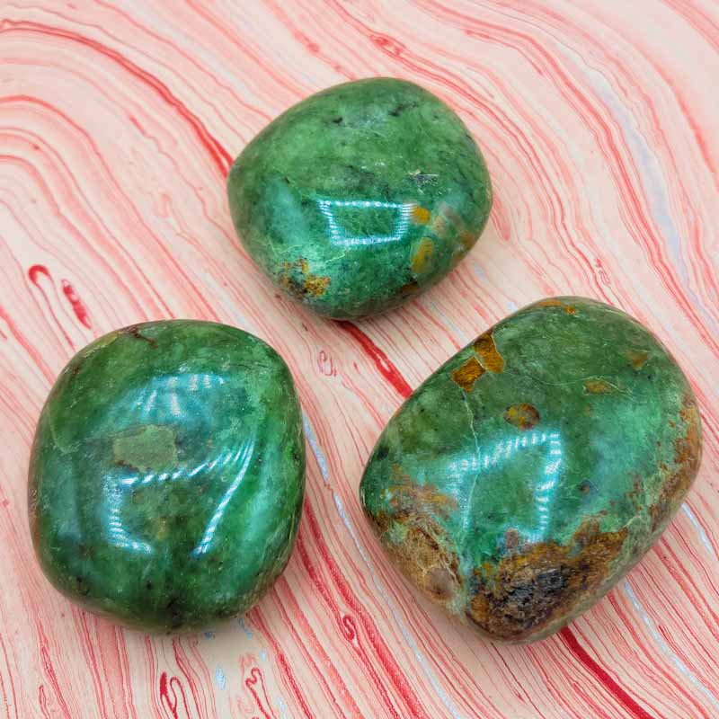 Chrysoprase | Palm Stone - Spiral Circle