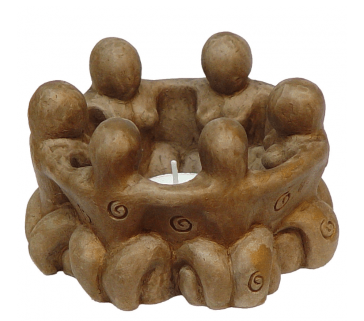 Circle of Goddesses T-Light Candle Holder | Gypsum Cement - Spiral Circle