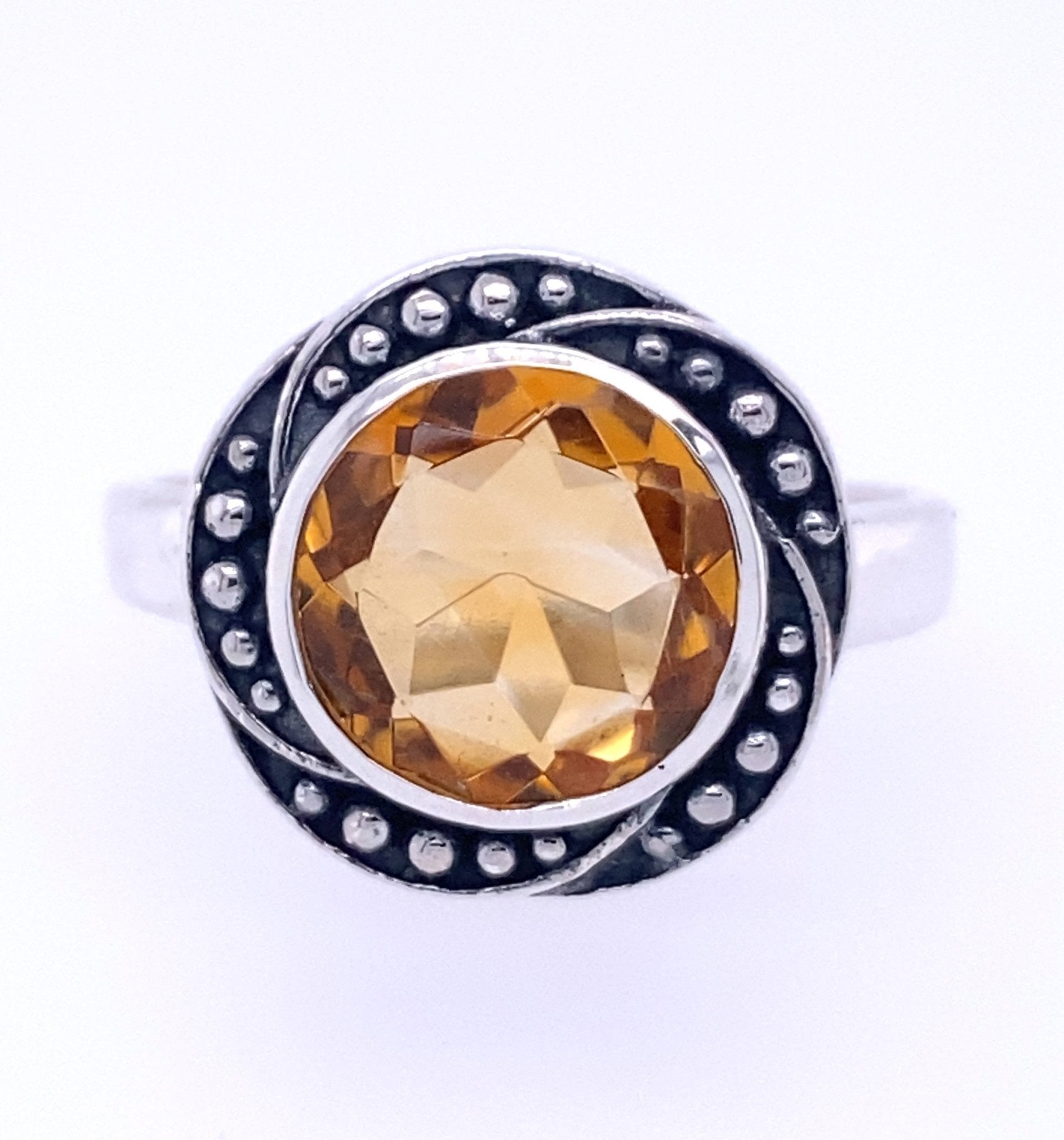 Citrine Joie Soiree Ring | Sterling Silver - Spiral Circle