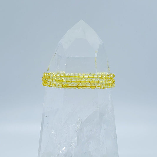 Citrine | Joy and Success | Stone Beaded Bracelet | 4mm - Spiral Circle