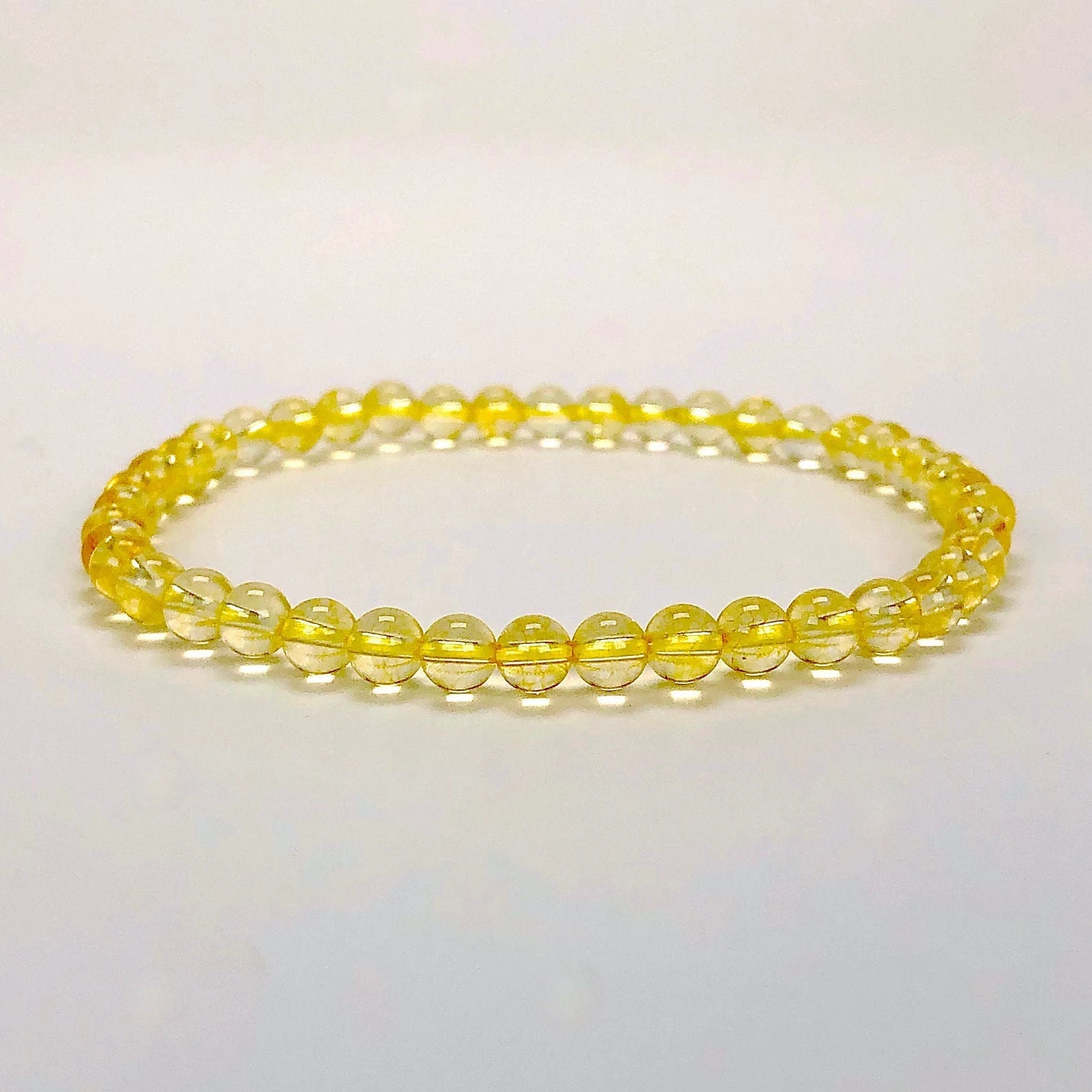 Citrine | Joy and Success | Stone Beaded Bracelet | 4mm - Spiral Circle