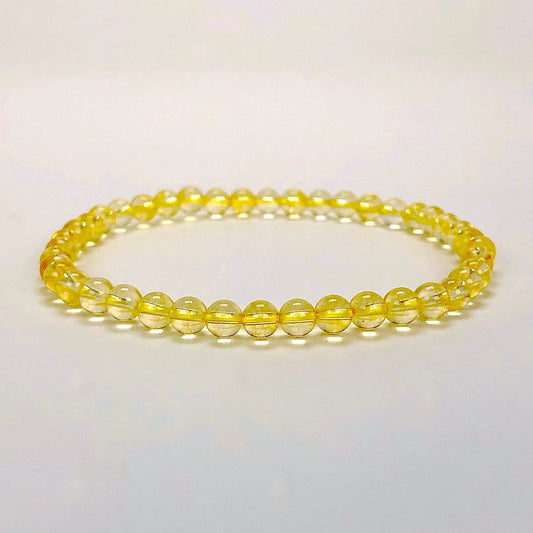 Citrine | Joy and Success | Stone Beaded Bracelet | 4mm - Spiral Circle