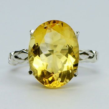Citrine Romancing the Stone Ring | Sterling Silver - Spiral Circle