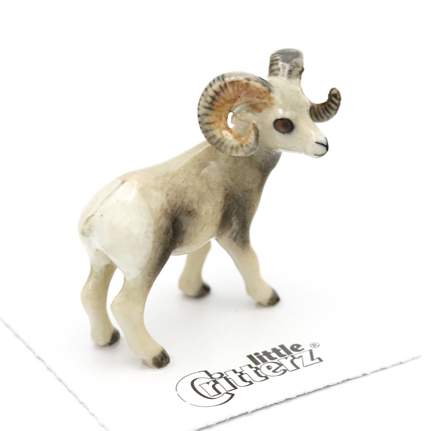 Clash Bighorn Sheep Porcelain Miniature - Spiral Circle