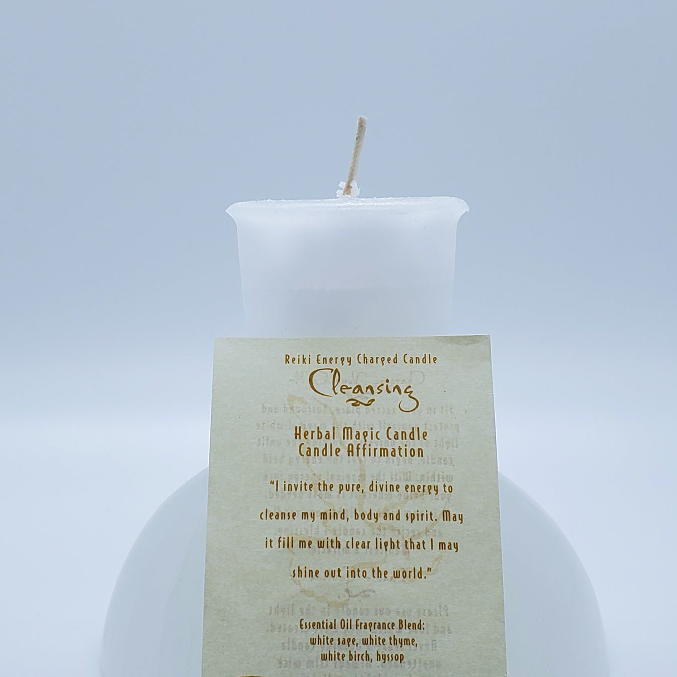 Cleansing | Bright White | Votive Intention Candle | Reiki Charged - Spiral Circle