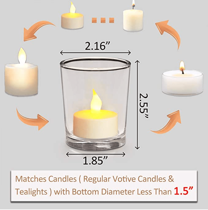 Clear Glass Votive Candle Holder - Spiral Circle
