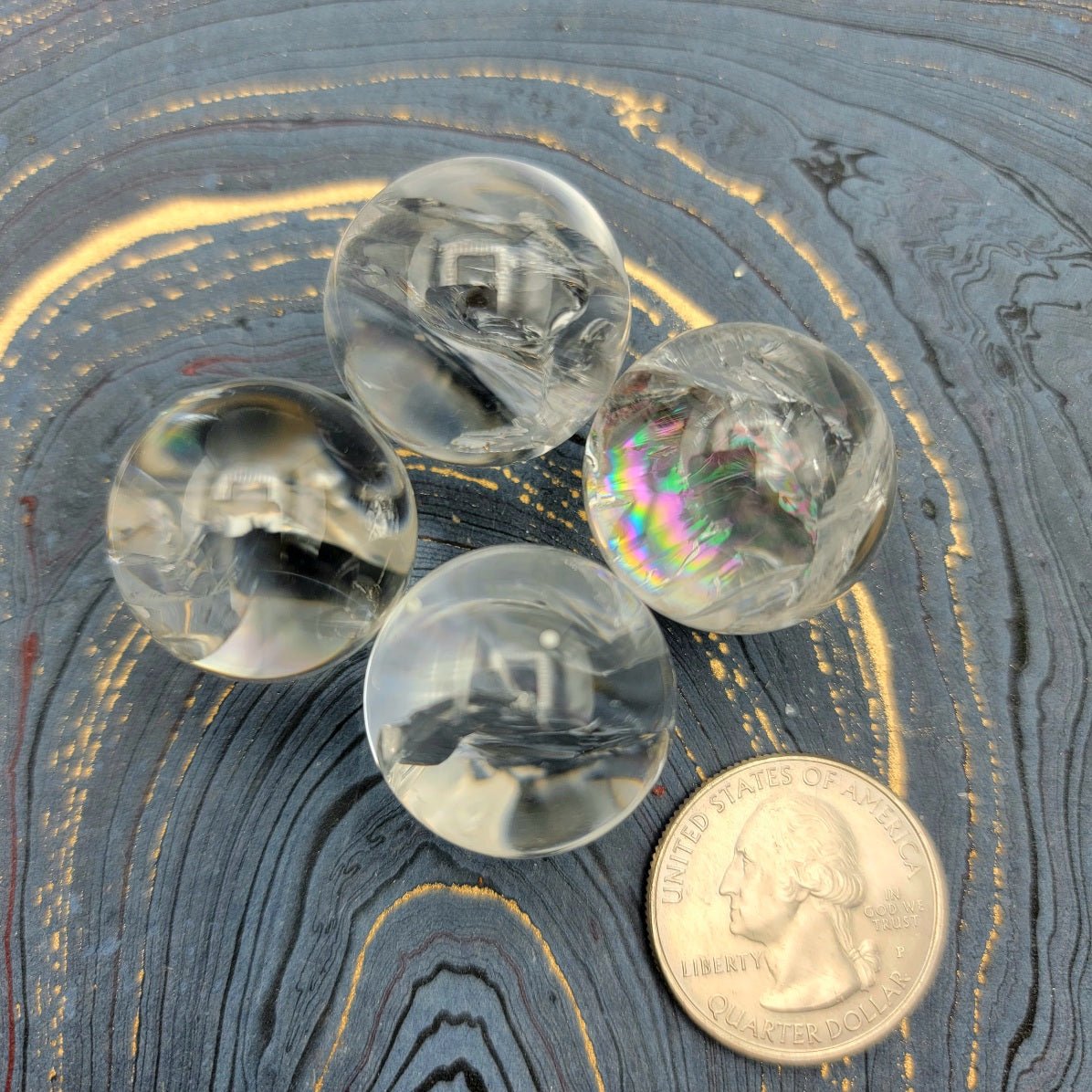 Clear Quartz Sphere - Spiral Circle