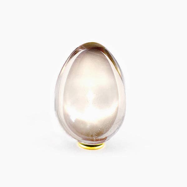 Clear Quartz Yoni Egg | Drilled - Spiral Circle