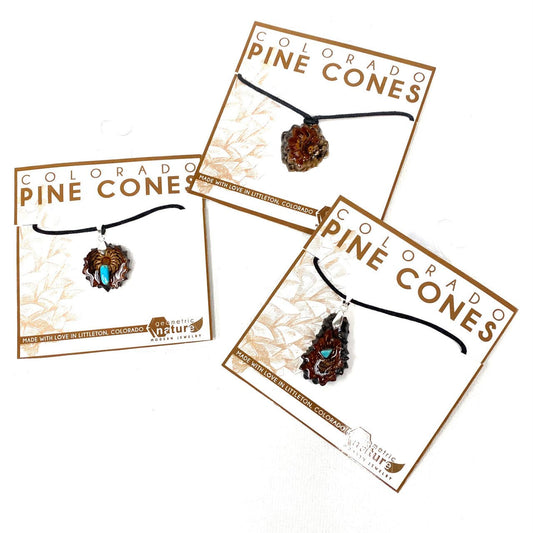 Colorado Pinecone Necklace - Spiral Circle