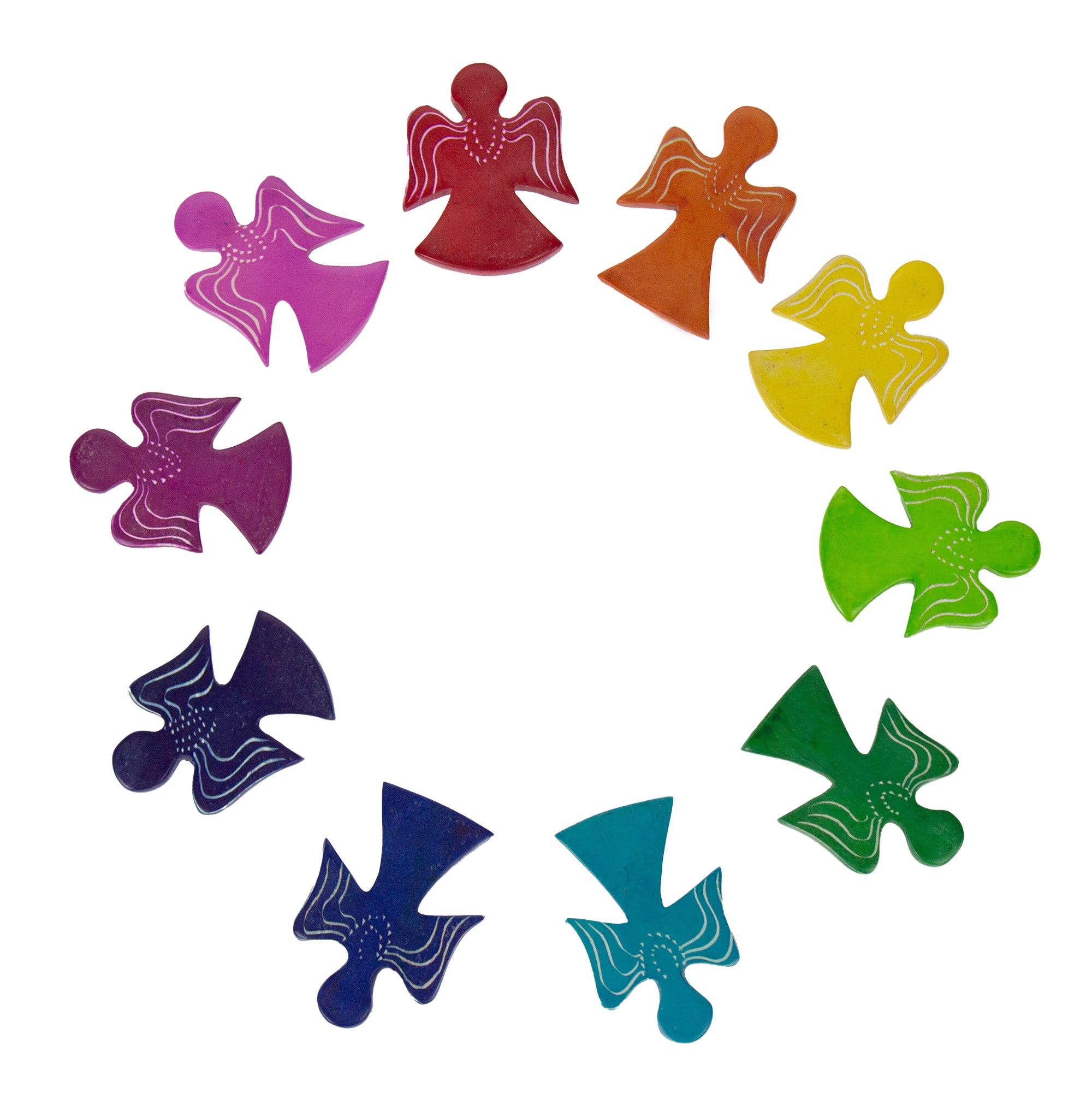 Colorful Soapstone Palm Angels - Spiral Circle