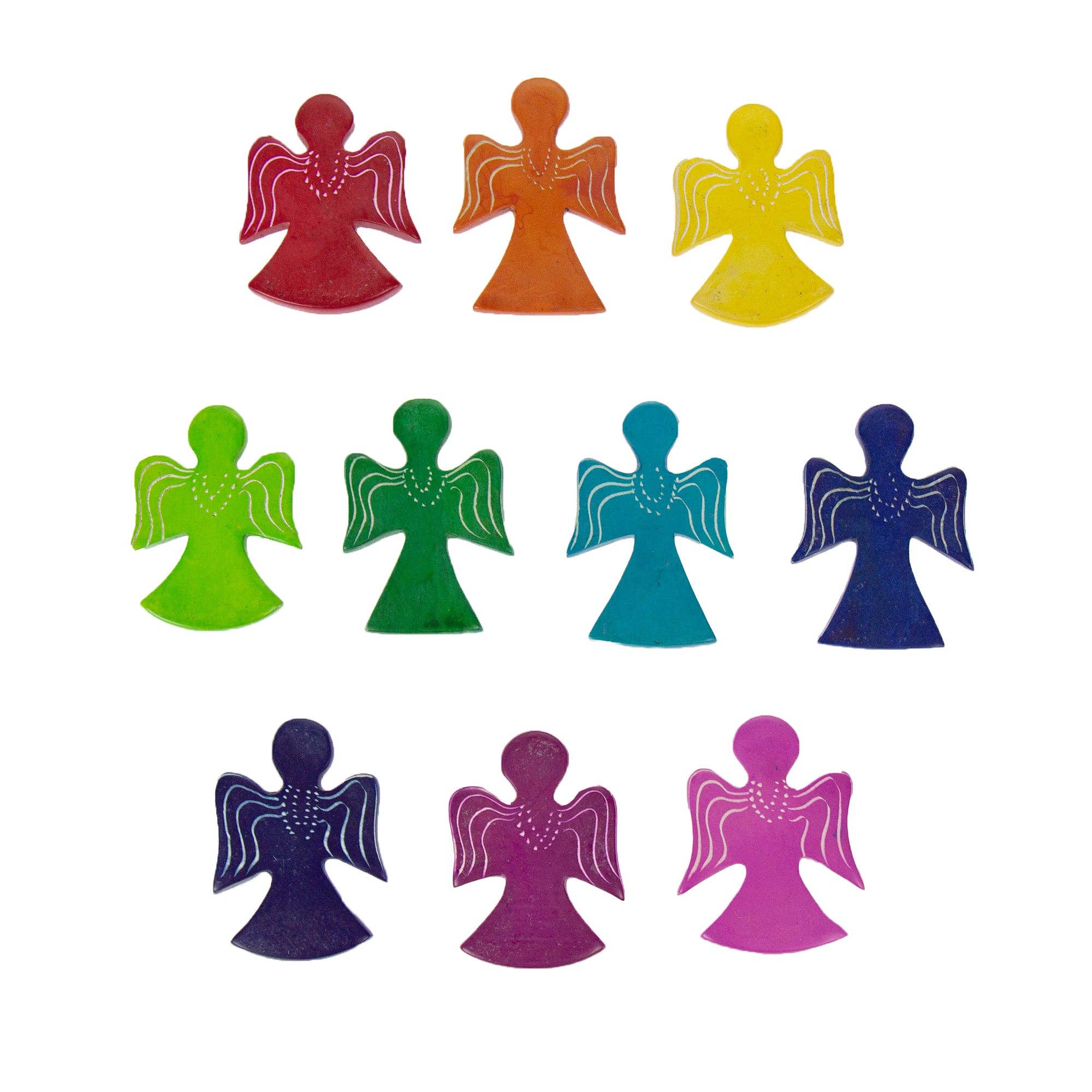 Colorful Soapstone Palm Angels - Spiral Circle