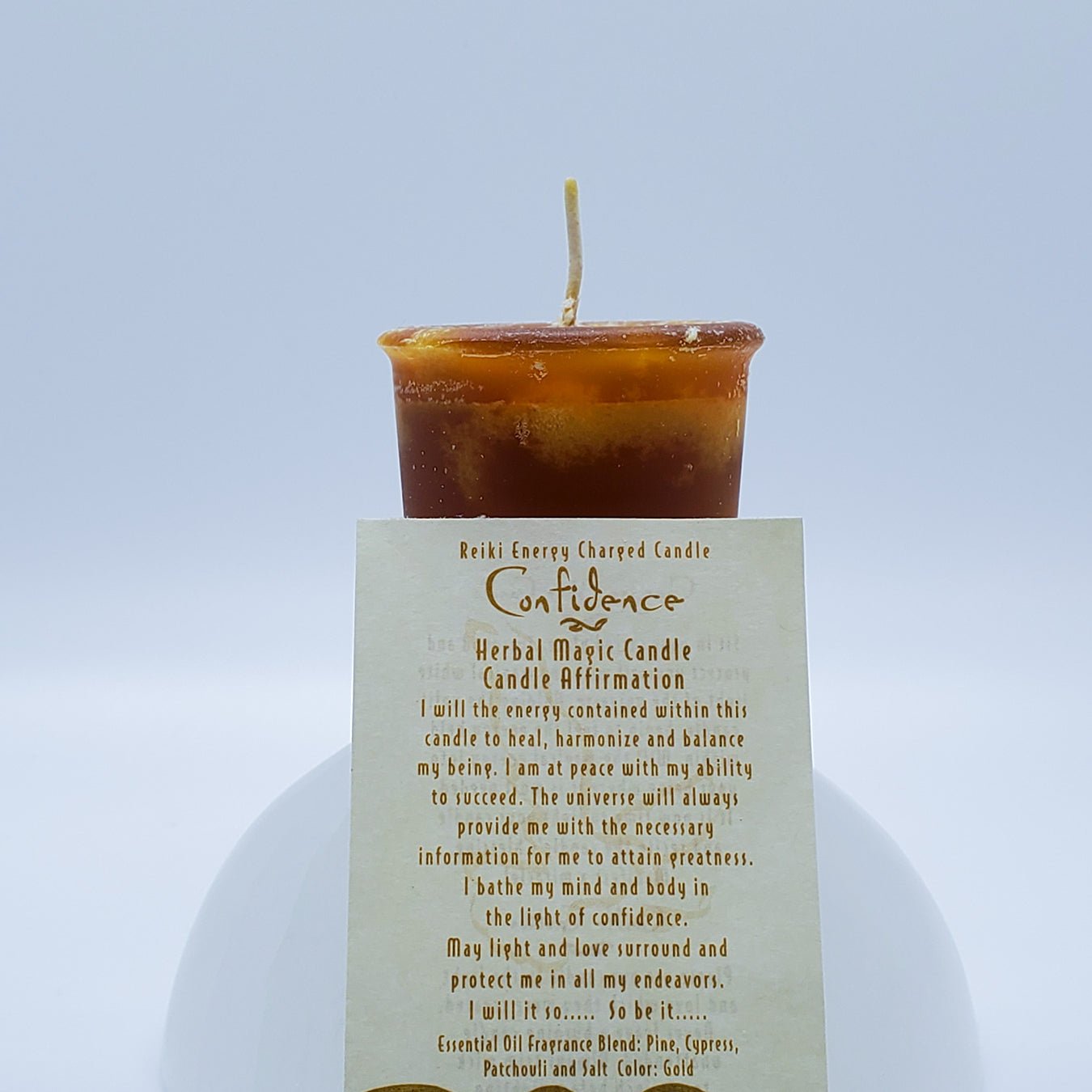 Confidence | Gold | Votive Intention Candle | Reiki Charged - Spiral Circle