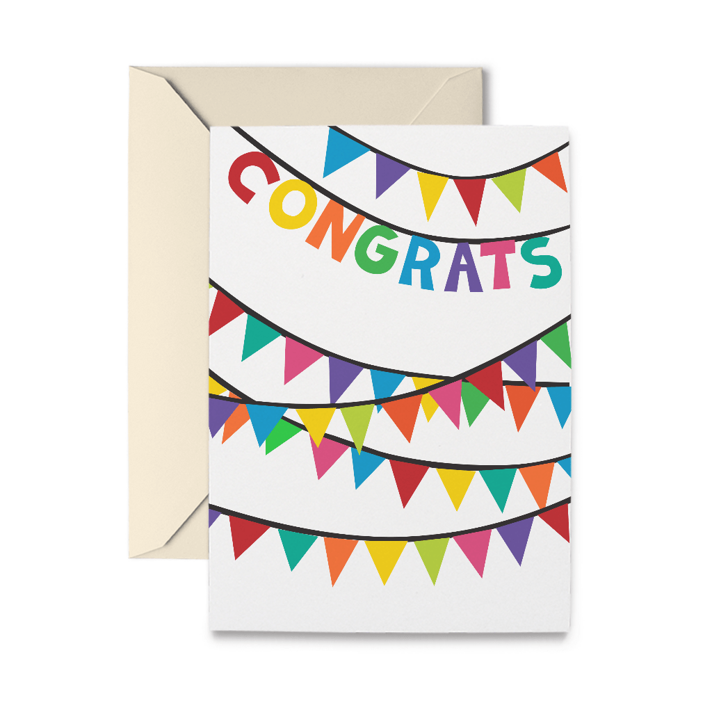 Congrats Banner Greeting Card - Spiral Circle