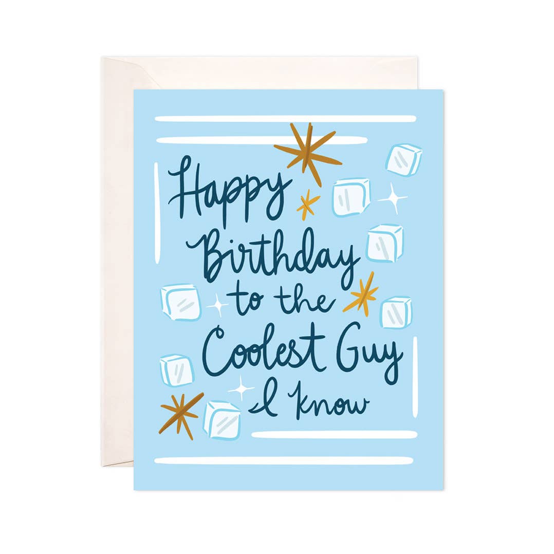 Coolest Guy Greeting Card - Punny Birthday Card - Spiral Circle