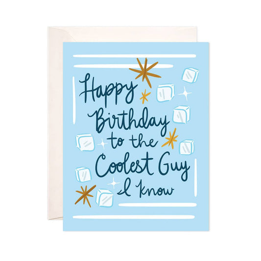 Coolest Guy Greeting Card - Punny Birthday Card - Spiral Circle