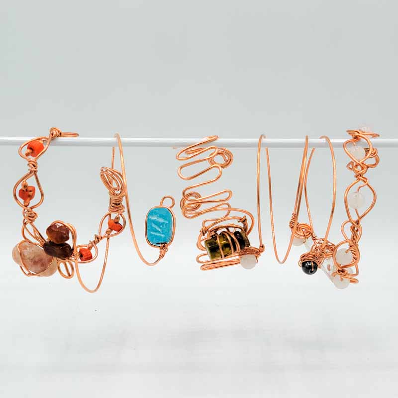 Copper Wire-Wrapped Bracelets - Spiral Circle