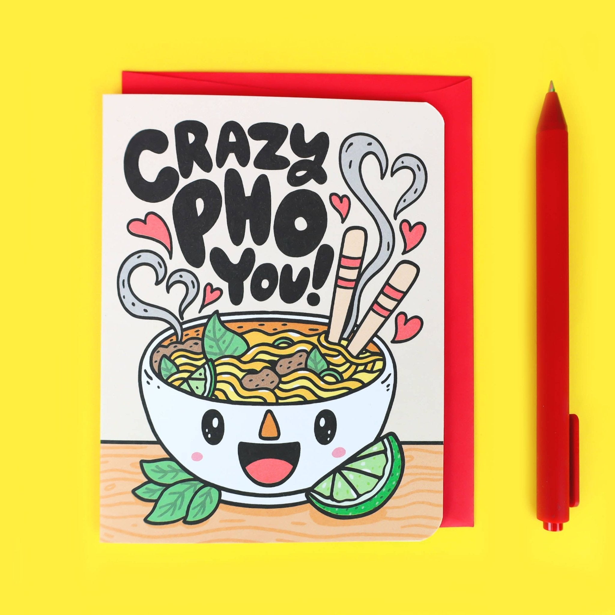 Crazy Pho You Love Card - Spiral Circle