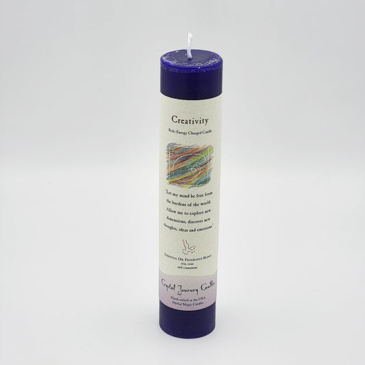 Creativity | Pillar Candle | Reiki Charged - Spiral Circle