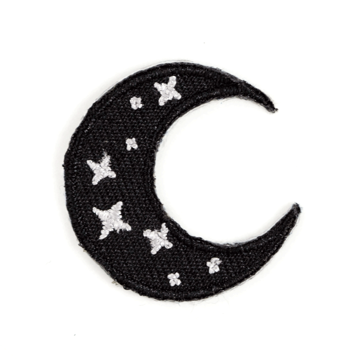 Crescent Moon Embroidered Sticker Patch - Spiral Circle