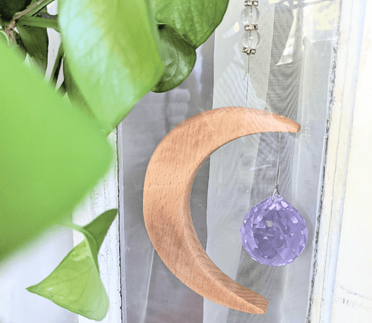 Crescent Moon Rainbow Maker | Wall Hanging - Spiral Circle