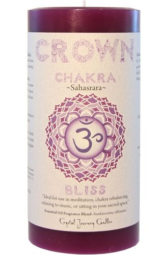 Crown Chakra Pillar Candle | Reiki Charged - Spiral Circle