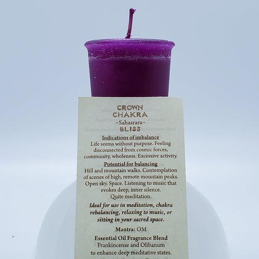 Crown Chakra | Purple Votive Candle | Reiki Charged - Spiral Circle