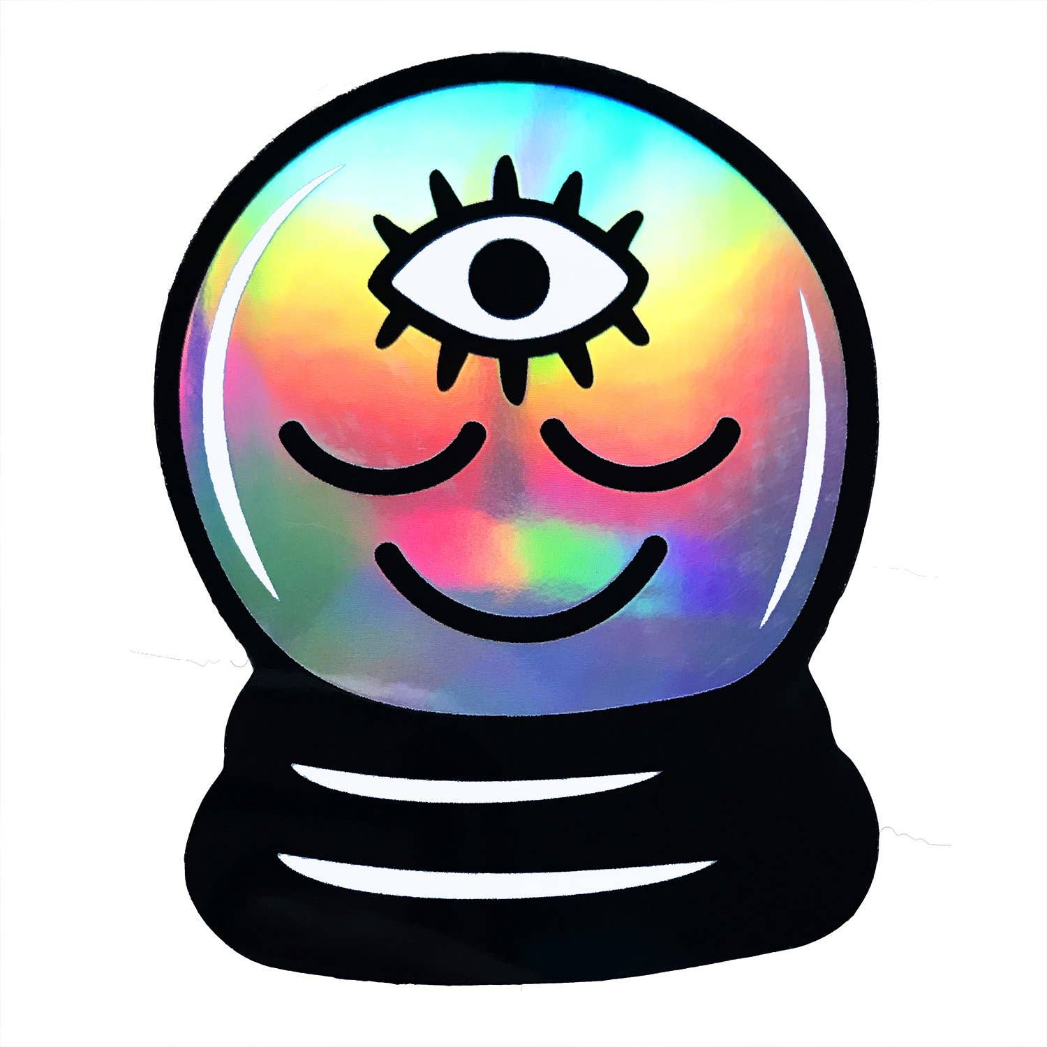 Crystal Ball Holographic Sticker - Spiral Circle
