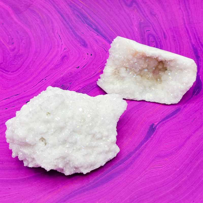 Crystal Druze | Aqua White - Spiral Circle