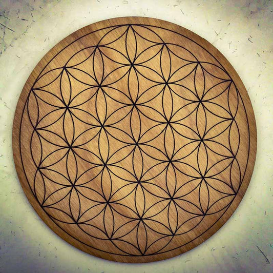 Crystal Grid | 4"| Flower of Life - Spiral Circle