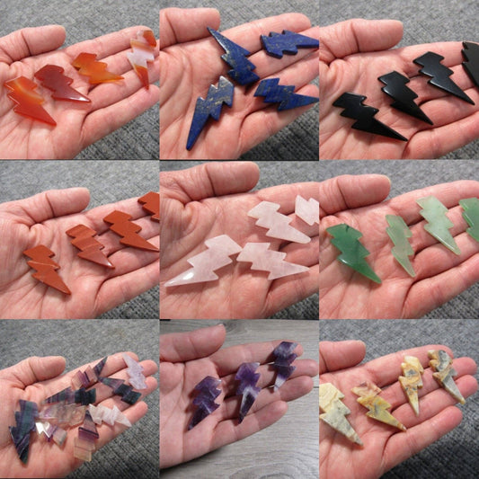 Crystal Lightning Bolts | Assorted Crystal | 1 Inch - Spiral Circle