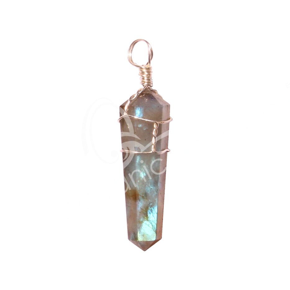Crystal Point Pendant | Wire Wrap - Spiral Circle