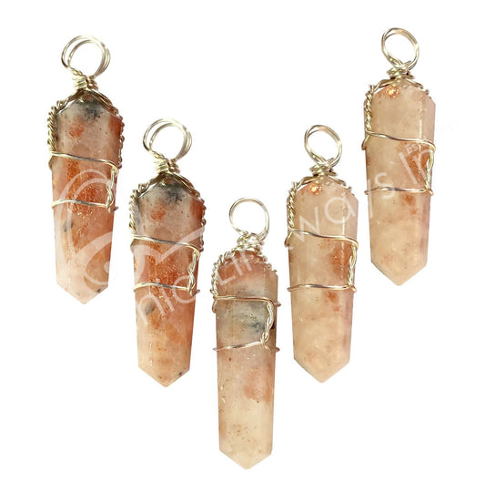Crystal Point Pendant | Wire Wrap - Spiral Circle