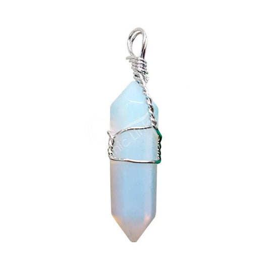 Crystal Point Pendant | Wire Wrap - Spiral Circle