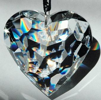 Crystal Rainbow Suncatcher | 50mm Puff Heart - Spiral Circle