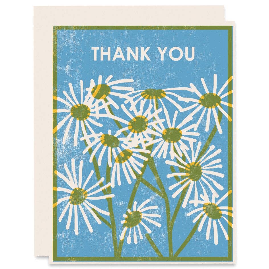 Daisies Thank You Card - Spiral Circle