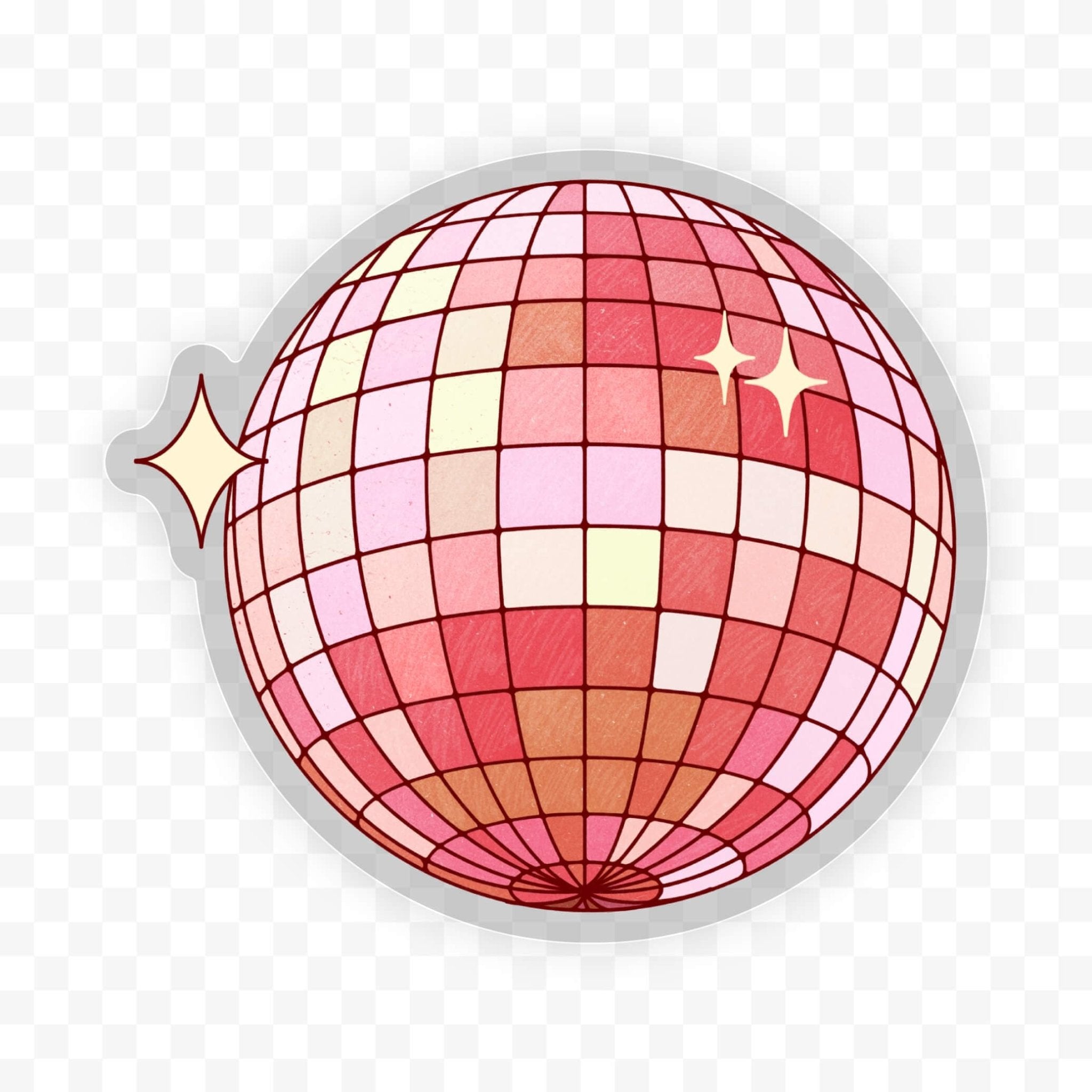 Disco ball retro clear sticker - Spiral Circle