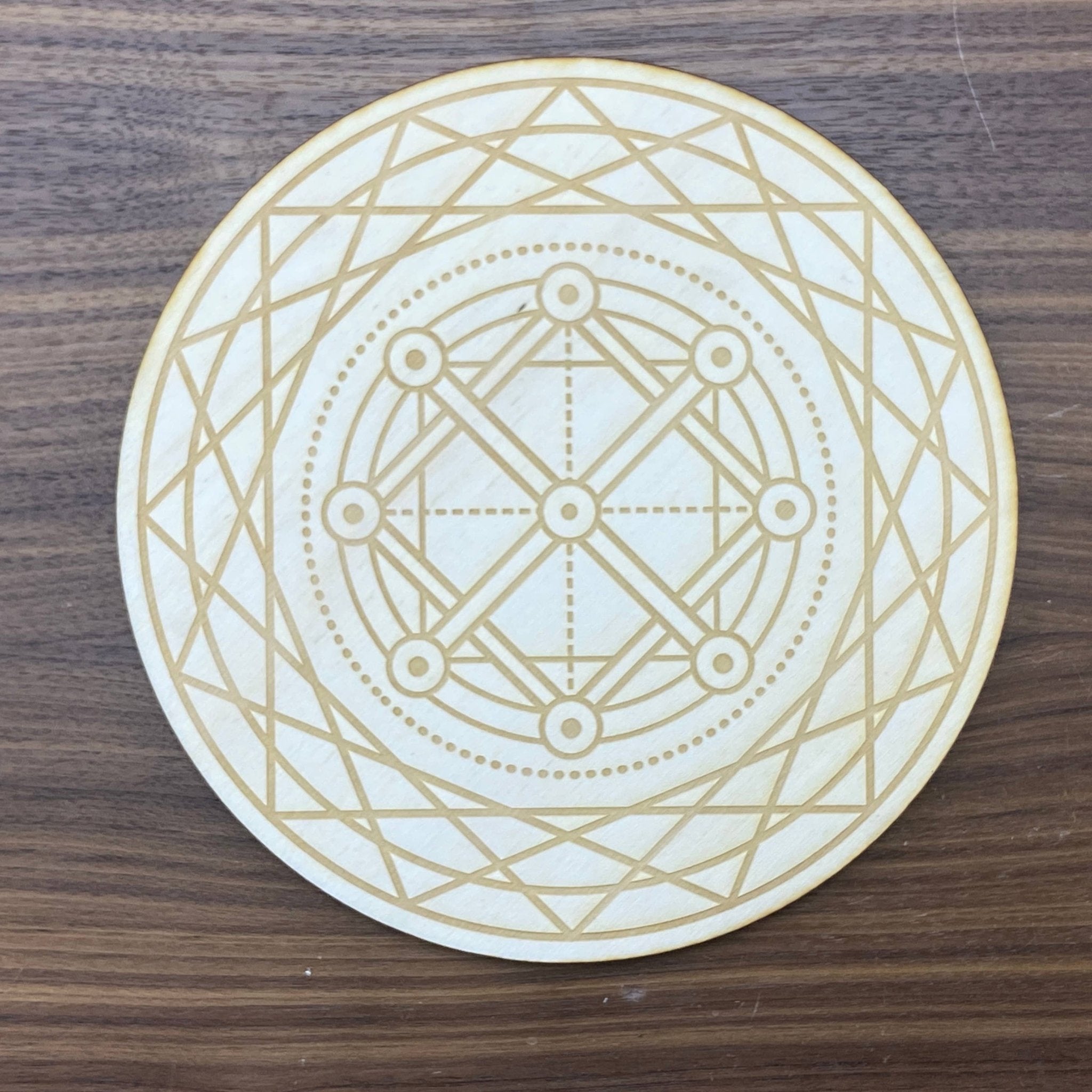 Double Square Crystal Grid | 4 inches - Spiral Circle