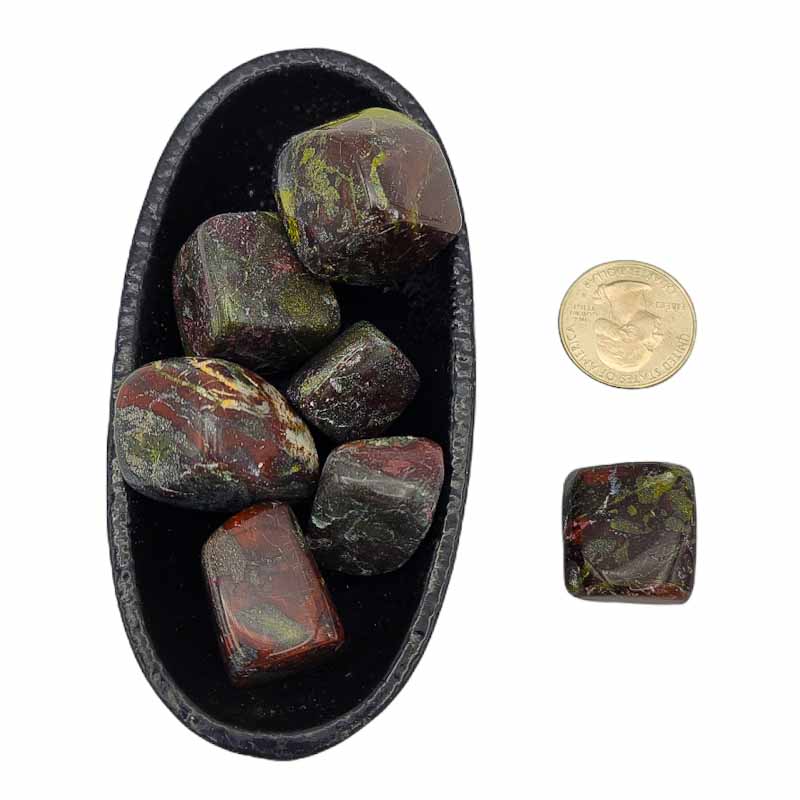 Dragon Bloodstone Jasper | Tumbled | Strengthen the Heart - Spiral Circle