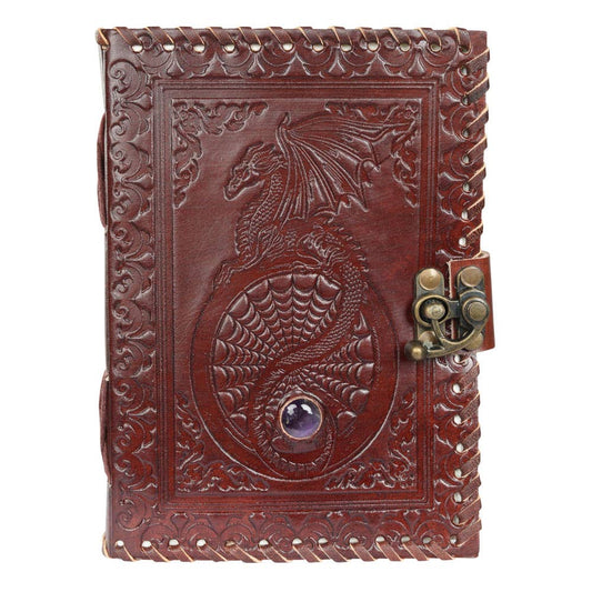 Dragon Leather Journal - Spiral Circle