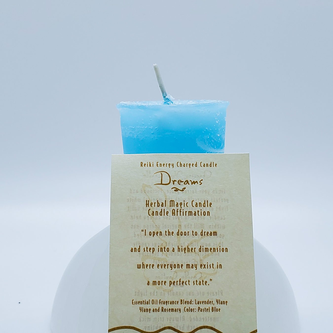 Dreams | Pastel Blue | Votive Intention Candle | Reiki Charged - Spiral Circle
