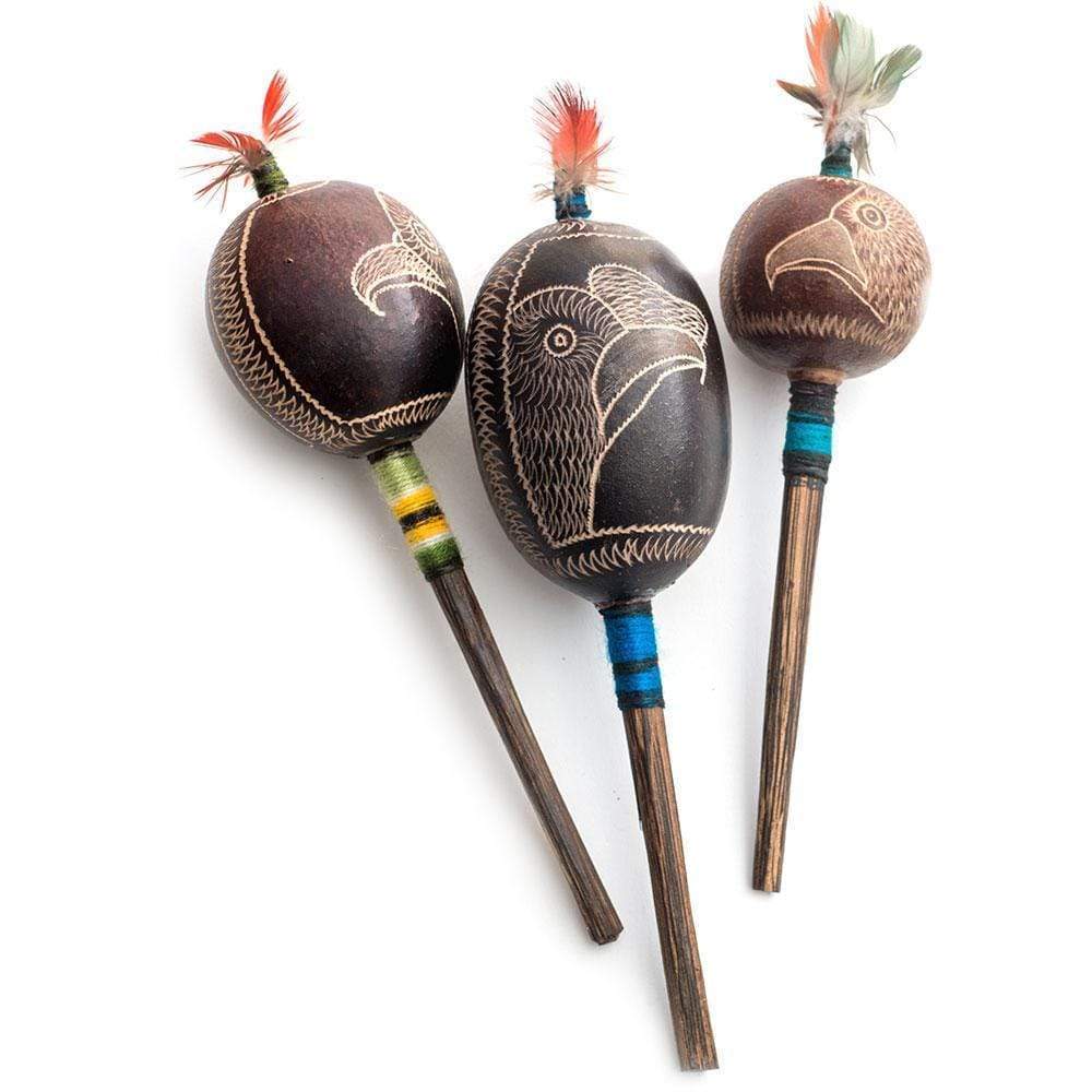 Eagle and Condor | Peruvian Amazon Gourd Rattle - Spiral Circle