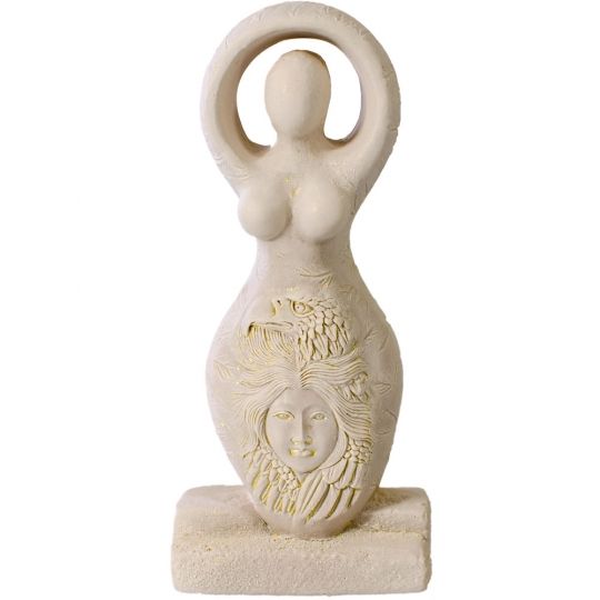 Eagle Goddess Figurine | Gypsum Cement - Spiral Circle