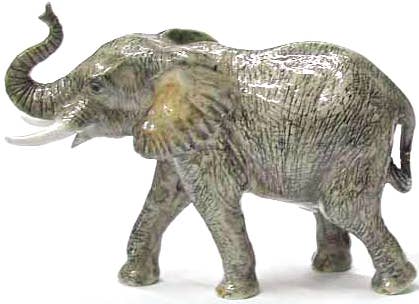 Elephant Standing Northern Rose | Porcelain Miniature - Spiral Circle