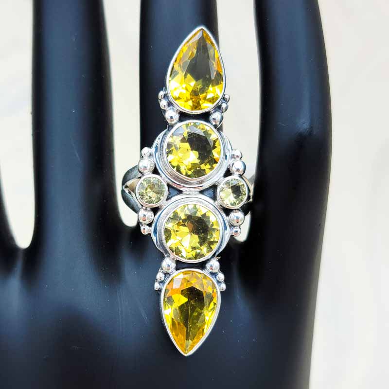 Empress Citrine Ring | Three Tiered - Spiral Circle