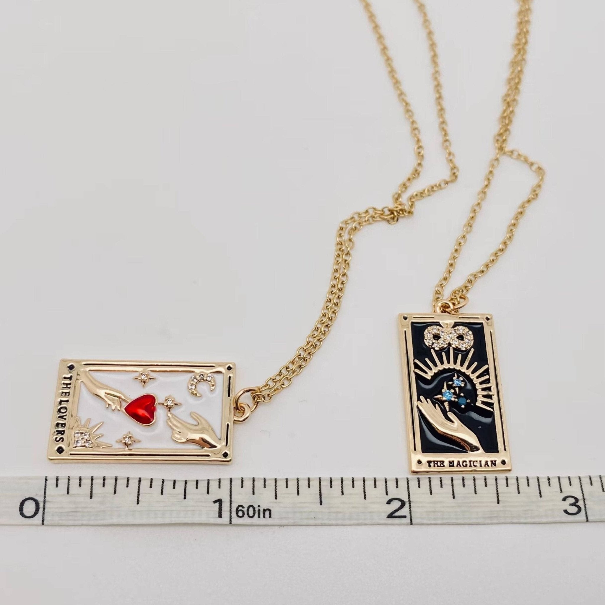 Enamel Tarot Inlay Necklace - Spiral Circle