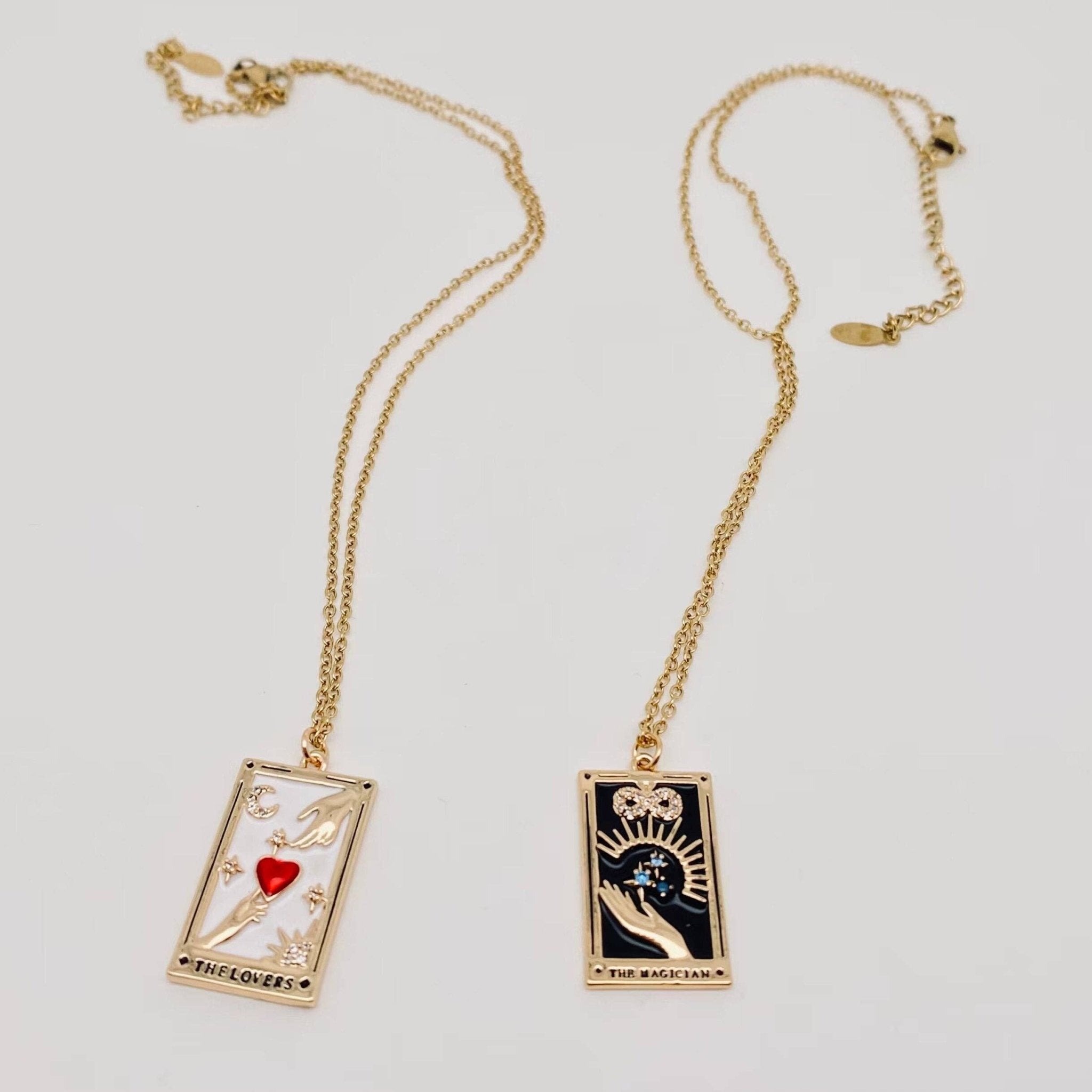 Enamel Tarot Inlay Necklace - Spiral Circle
