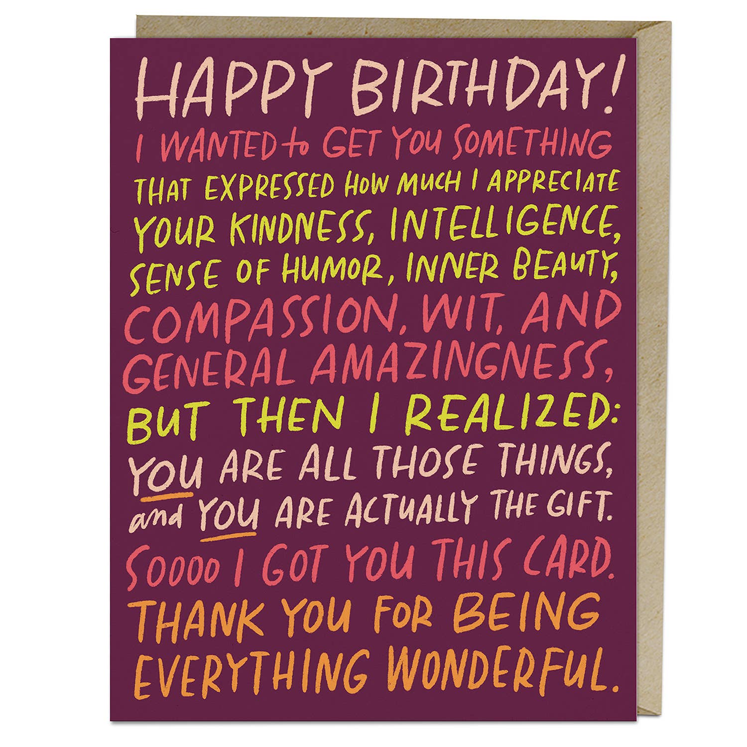 Everything Wonderful Birthday Card - Spiral Circle