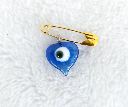 Evil Eye Heart Pin - Spiral Circle