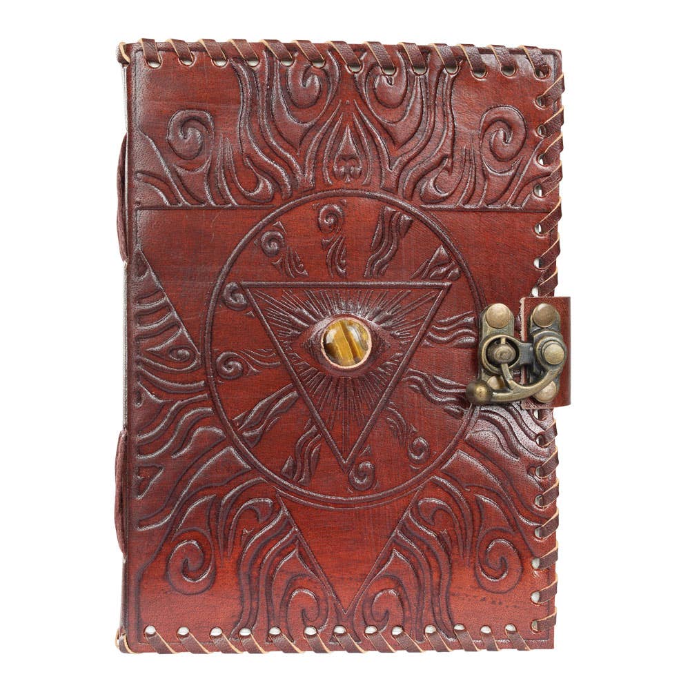 Evil Eye Leather Journal - Spiral Circle